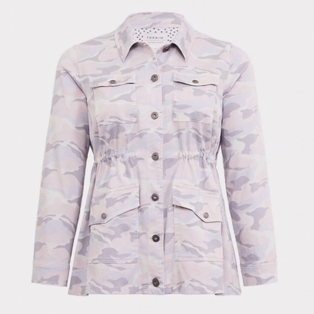 Torrid Camo Twill Anorak Jacket Size 2.